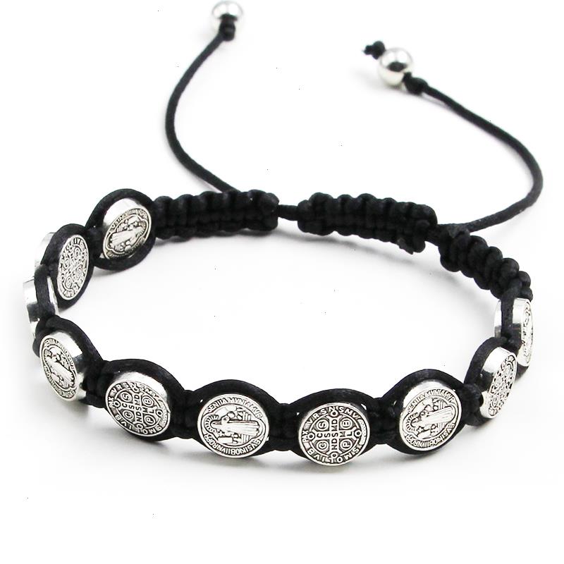 Handmade St. Benedict Strands Medal Bracelet Braided Rosary Coin Beaded Cross Classic Prayer Bracelets Religious Catholic Jewelry
Handmade St. Benedict Strands Medal Bracelet Braided Rosary Coin Beaded Cross Classic Prayer Bracelets Religious Catholic Jewelry