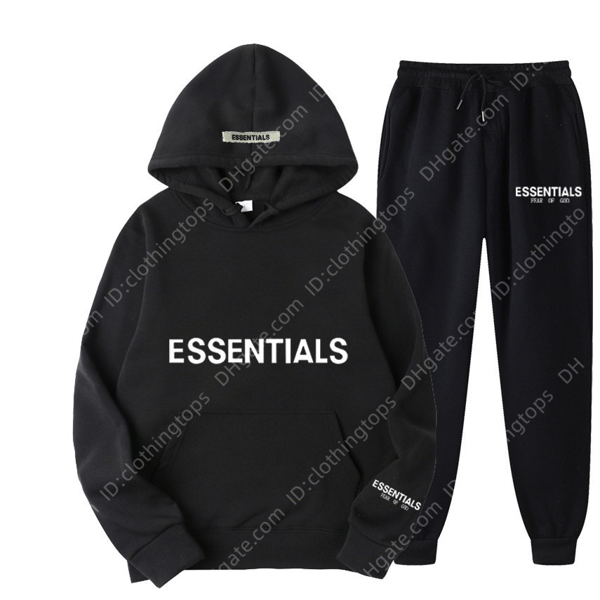 Hoodies Essentials Fashion Brand Set Two Piece Hoodie with Hot Stamping on the Chest, Black 2
Hoodies Essentials Fashion Brand Set Two Piece Hoodie with Hot Stamping on the Chest, Black 2