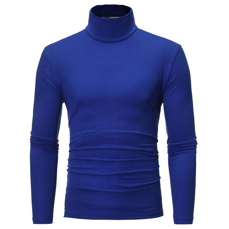 Men's Solid Color Turtleneck T Shirts Male Slim Fit Long Sleeve T Shirts Black White Men tshirt Tops M-3XL 220819