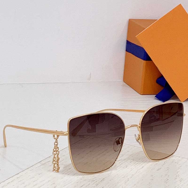 Brand Women Oversized Sunglasses Z1725 Glamour Cat Eye Frame Gradient Lens Lightweight Metal Temple Detachable Charm Summer Style Occhiali da soleZ172