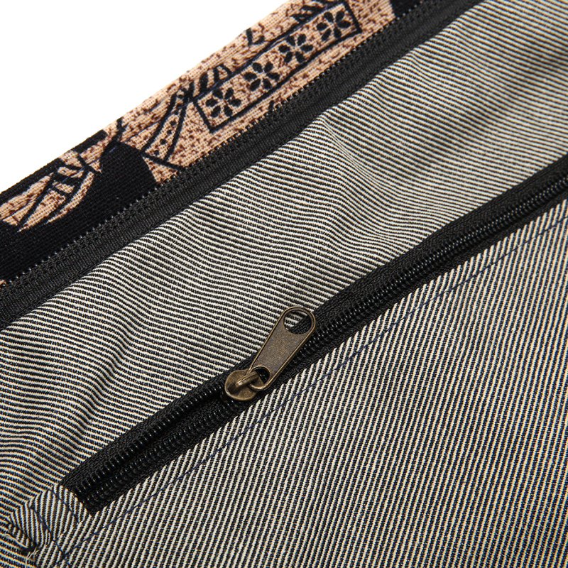 Annmouler Large Women Shoulder Bag Cotton Fabric Crossbody Tribal Elephant Print Hobo Soft Adjustable Messenger 220819