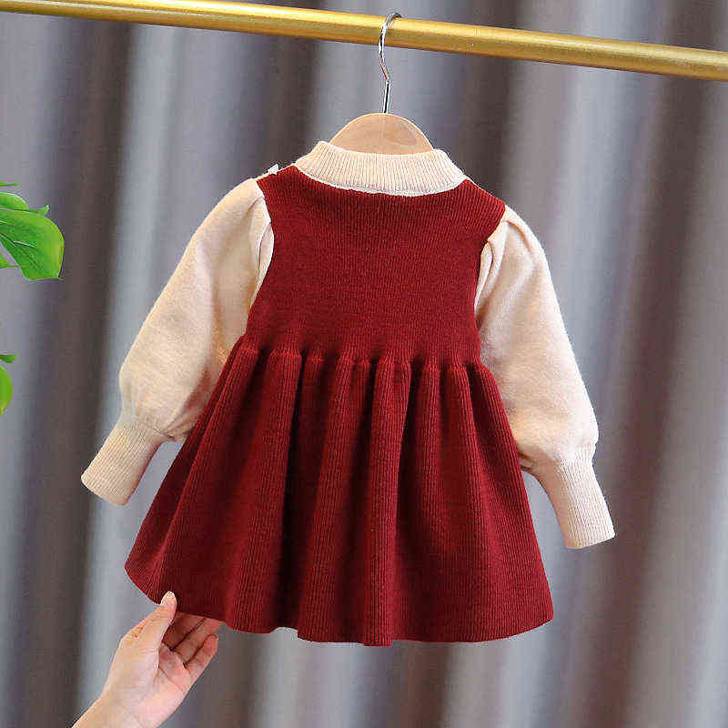 2022 Girls Princess Christmas Dress Knitting Sweater Dress for Girls Winter Dress Autumn Full Sleeve Girl Clothes New Year Y220819