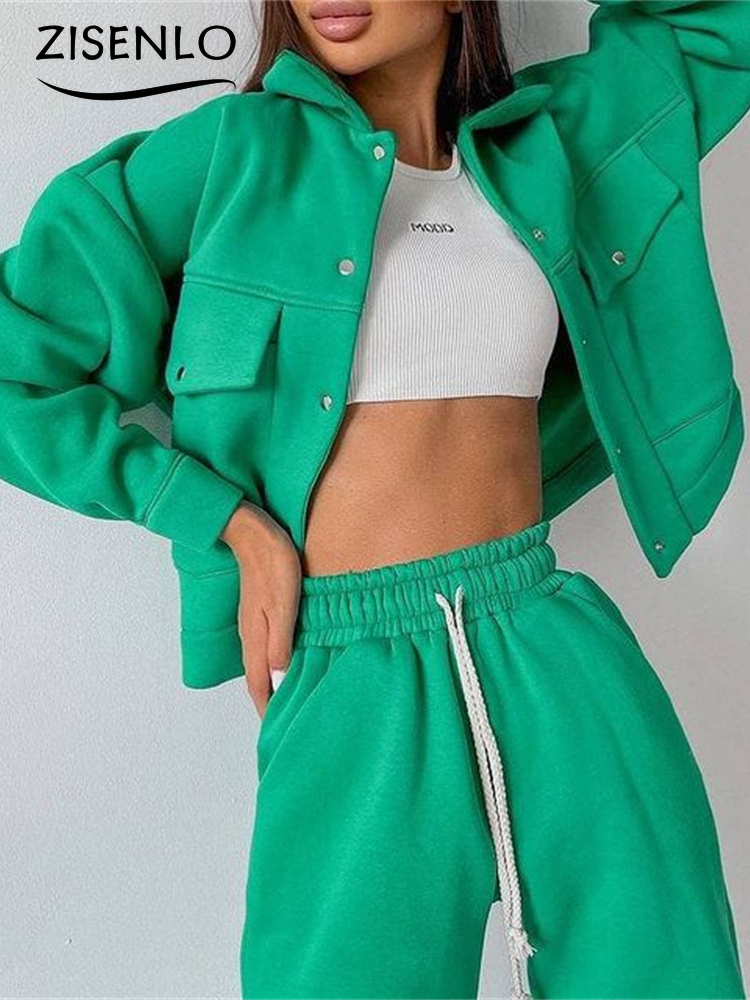 Autumn Solid Color Women's Jacket Top Casual Pants Set Two Piece Sets Womens Outifits Elegant Women's Sets Female Set Suit 220819