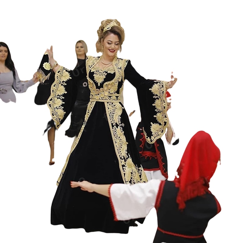 Traditional Costume Albanian Caftan Evening Dress 2022 Karakou Algerian Applique Robe De Soiree De Mariage Prom Party Gowns