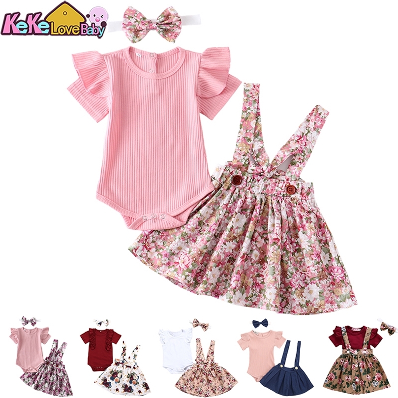 3Pcs Baby Girl Clothes Set Summer born Infant Solid Color Romper Ruffle Floral Dress Overalls Outfit For Toddler Clothing 220322, Sky blue
3Pcs Baby Girl Clothes Set Summer born Infant Solid Color Romper Ruffle Floral Dress Overalls Outfit For Toddler Clothing 220322, Sky blue