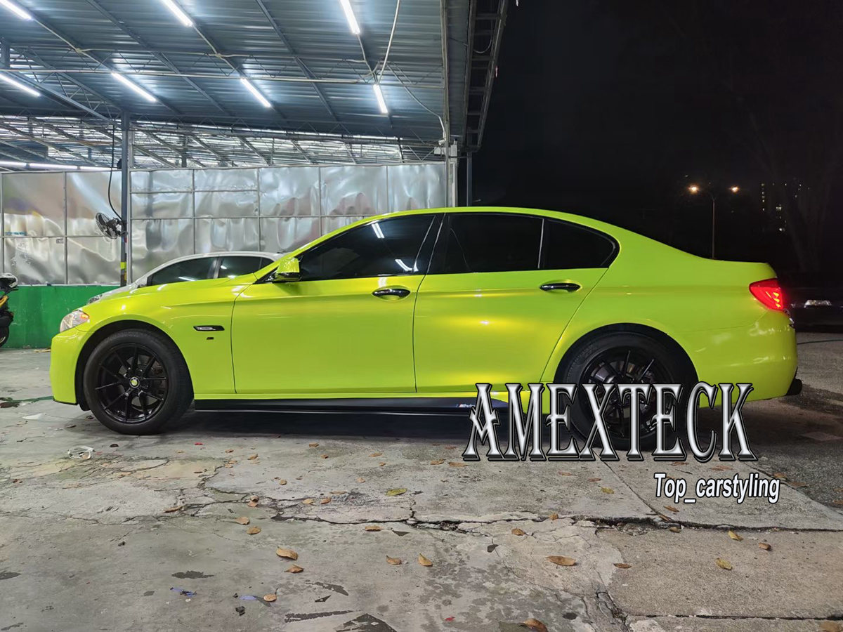 Premium Acid Lemon Gloss Magic Vinyl Wrap Highest Quality With Air Release Whole Car Wrapping Film Foil 1080 Series Initial Low Tack Glue 1.52x20m Rol