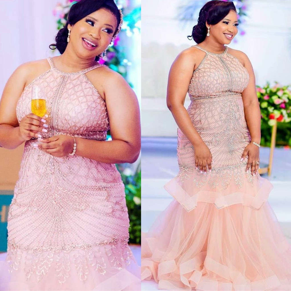 2022 Plus Size Arabic Aso Ebi Champagne Mermaid Luxurious Prom Dresses Beaded Crystals Evening Formal Party Second Reception Birthday Engagement Gowns