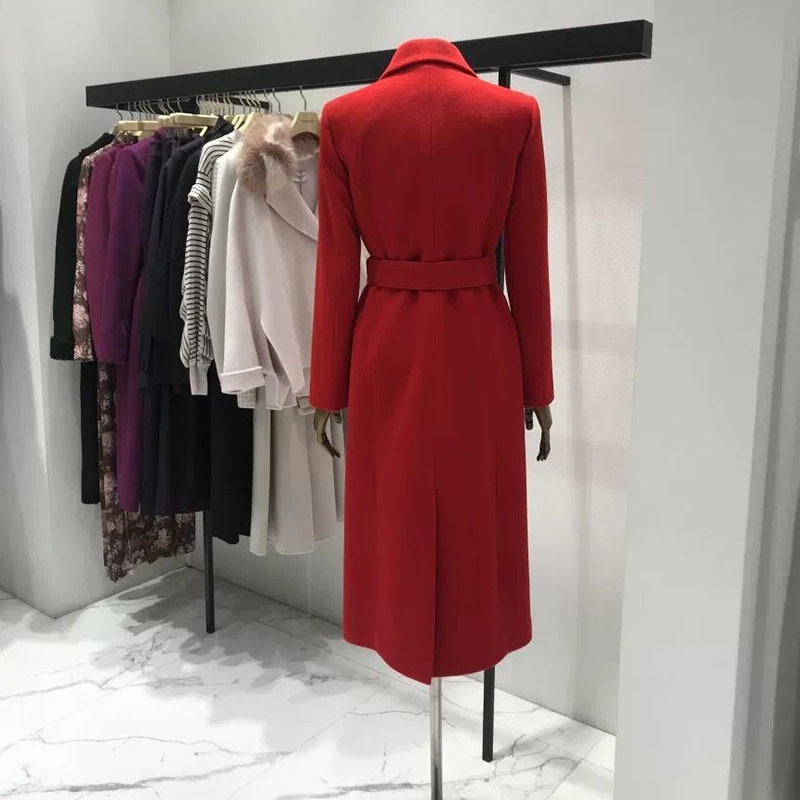 Women's Chic Wool Overcoat: Stylish Double-Breasted Long Coat For Fall And Winter