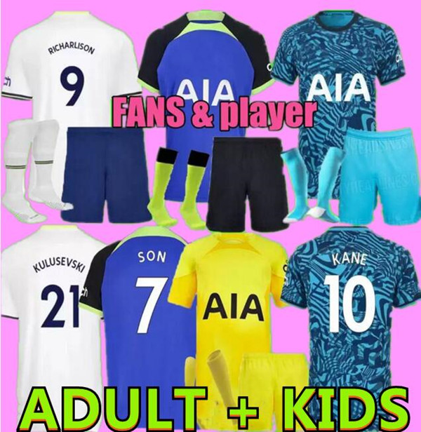 adult kit 22 23 SPURS DELE SON KANE soccer jersey HOJBJERG BERGWIJN LO CELSO RICHARLISON 2022 2023 LUCAS bryan ROMERO REGUILON KULUSEVSKI football shirt men kids kit
adult kit 22 23 SPURS DELE SON KANE soccer jersey HOJBJERG BERGWIJN LO CELSO RICHARLISON 2022 2023 LUCAS bryan ROMERO REGUILON KULUSEVSKI football shirt men kids kit
