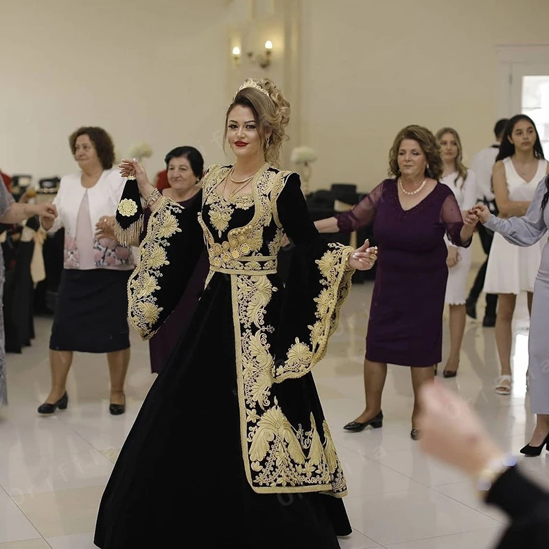 Traditional Costume Albanian Caftan Evening Dress 2022 Karakou Algerian Applique Robe De Soiree De Mariage Prom Party Gowns
