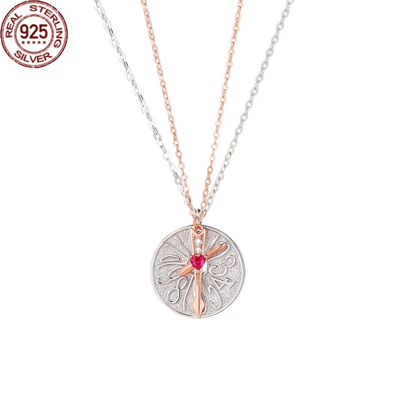 Strands Strings Love Clock Couple Necklace Sterling Silver a Pair of Stitched Round Geom
Strands Strings Love Clock Couple Necklace Sterling Silver a Pair of Stitched Round Geom