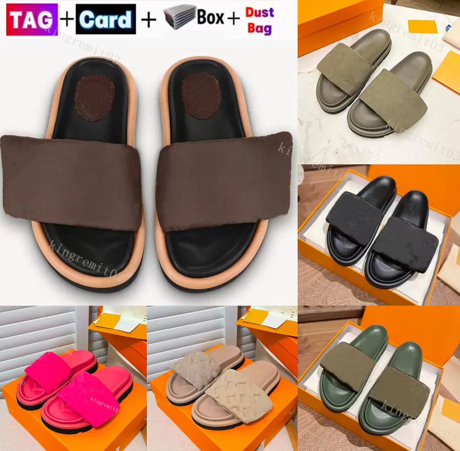 Pool Pillow Comfort Sandals Velcro Slippers Designer Smooth Calfskin Slipper Women Men Mules Sandal Nylon Shoes Leather Flat Rubber Slide
Pool Pillow Comfort Sandals Velcro Slippers Designer Smooth Calfskin Slipper Women Men Mules Sandal Nylon Shoes Leather Flat Rubber Slide