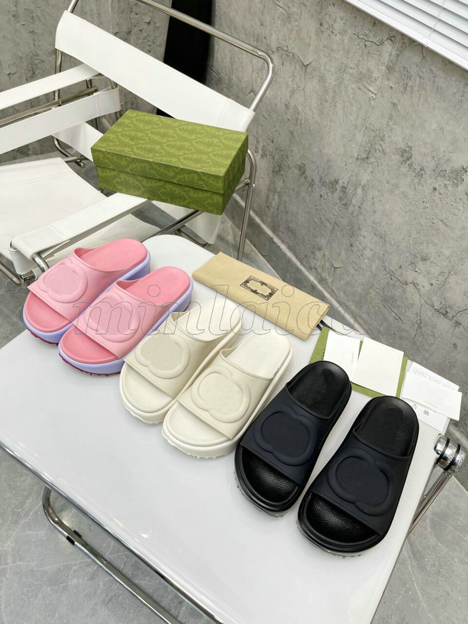 Miami Rubber Platform Slides Women's 50mm Designer Slippers Slide Sandal With Interlocking Double G Pool Beach Designer Slipper, 1#
Miami Rubber Platform Slides Women's 50mm Designer Slippers Slide Sandal With Interlocking Double G Pool Beach Designer Slipper, 1#