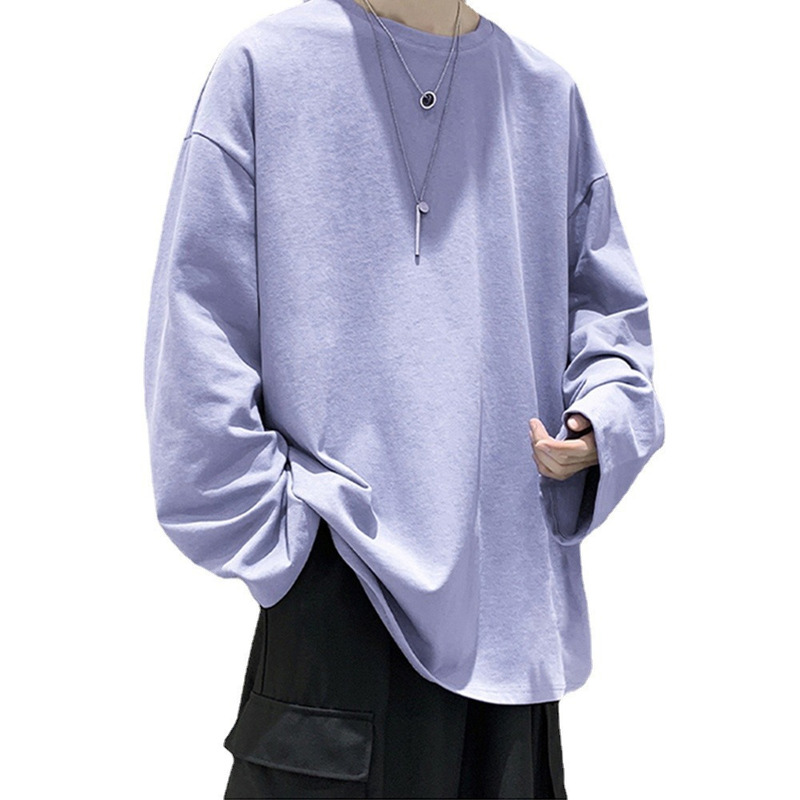 100% Cotton Oversize Men's Women T-shirt Man Long sleeves Pure Color Men t shirt T-shirts For Male Female Tops 220819