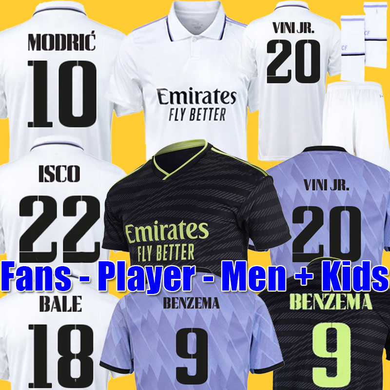 2022 2023 BENZEMA soccer jersey 22 23 football top shirt VINI ALABA TCHOUAMENI CAMAVINGA MODRIC VINICIUS REAL MADRIDS RUDIGER fans player version men kids kit Set, 21-22 away kids
2022 2023 BENZEMA soccer jersey 22 23 football top shirt VINI ALABA TCHOUAMENI CAMAVINGA MODRIC VINICIUS REAL MADRIDS RUDIGER fans player version men kids kit Set, 21-22 away kids