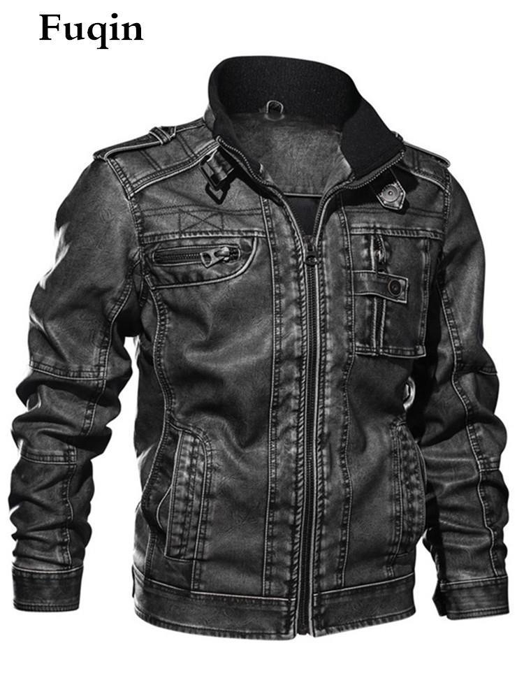 Men's Denim Leather Jacket Multifunction Zip Pocket British Style Clothes Street Motorcycle 6XL Loose Warm PU Man Jacket Unisex 220819