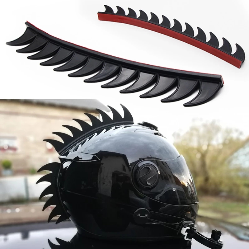 Rubber Dirt Motocross Biker Helmet Spikes Motorcycle Stickers Helmet Mohawk sticker