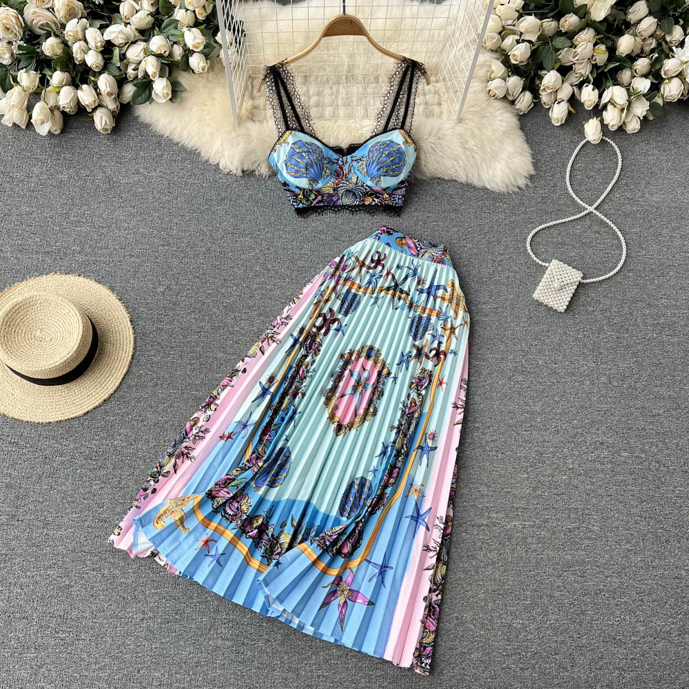 2023 Retro Print 2 Piece Dress Women Sexy Slim Suspender Vests Tops and Mermaid Long Skirt Home Wear Suit Woman Two Piece Set Casual Vacation Beach Boho Designer Sets, White
2023 Retro Print 2 Piece Dress Women Sexy Slim Suspender Vests Tops and Mermaid Long Skirt Home Wear Suit Woman Two Piece Set Casual Vacation Beach Boho Designer Sets, White