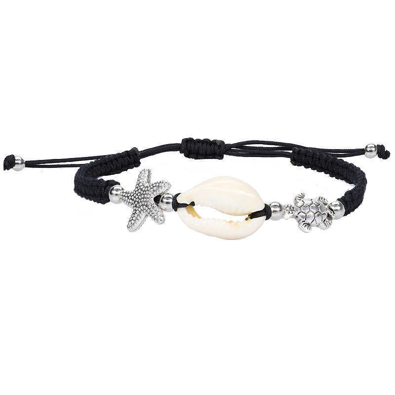 Popular Starfish Shell Bracelet Small Turtle Hand Woven Bracelet Beach Surfer Rope Paracord Bracelets