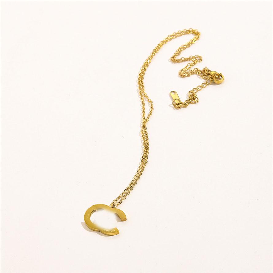Never Fading 14K Gold Plated Luxury Brand Designer Pendants Necklaces Simple Stainless Steel Double Letter Choker Pendant Necklace262L
Never Fading 14K Gold Plated Luxury Brand Designer Pendants Necklaces Simple Stainless Steel Double Letter Choker Pendant Necklace262L