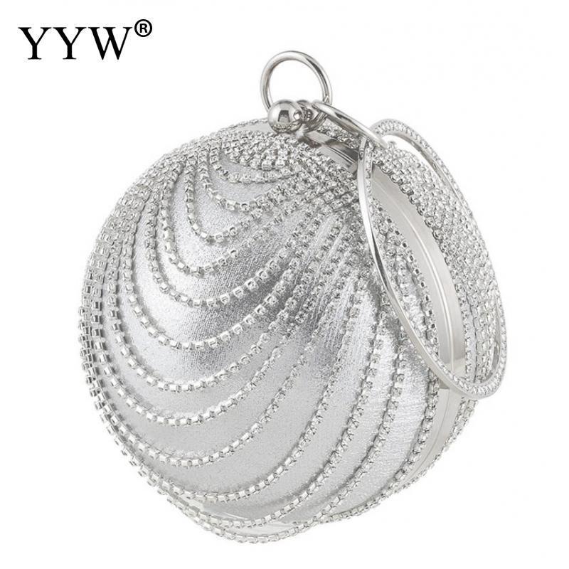 Circular Ring Evening Bags Metal GoldSliver Round Ball Handbags Elegant Luxury Clutch Purse Small Wedding Wallets 220819