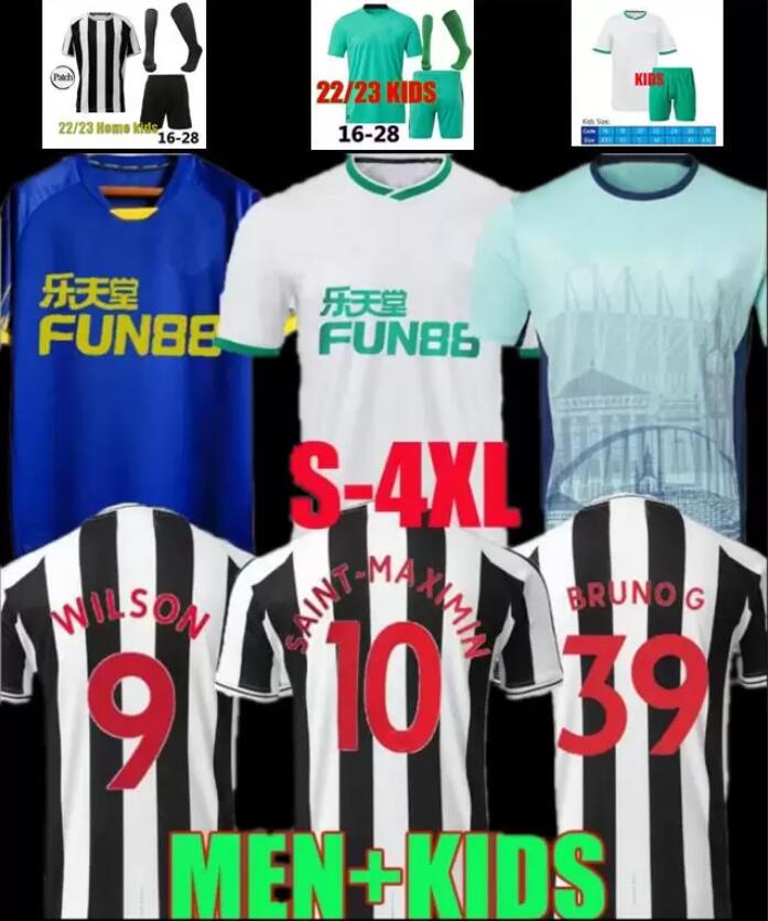 22 23 Newcastl e Soccer Jersey SHELVEY WILSON SAINT-MAXIMIN BRUNO G. 2022 2023 Classy Retro TRIPPIER MURPHY united Football Shirt Kids Kit WOOD TARGETT top thailand, 22/23 away