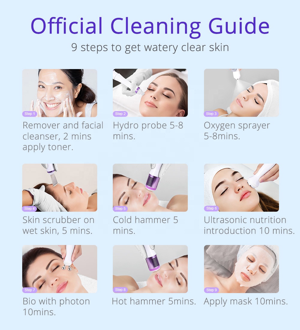 Skin Care Machine Exfoliate dead skin Face Lifting Anti Wrinkle Water Oxygen Facial Beauty Equipment