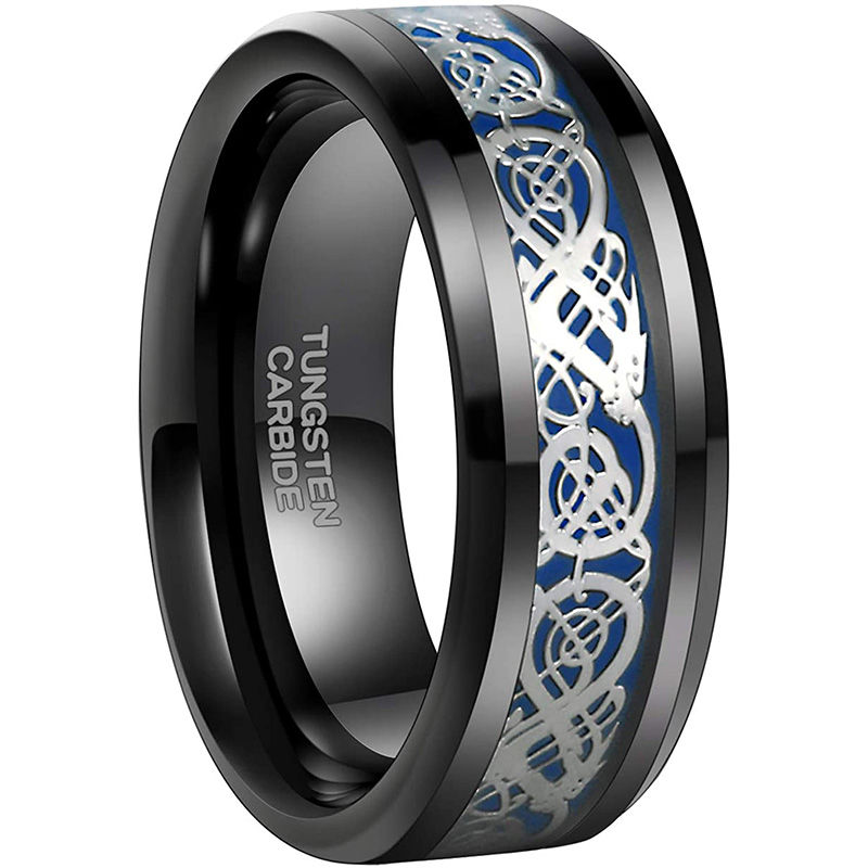 Wedding Rings Somen Ring Men 8mm Black Tungsten Celtic Dragon Inlay Polished Male Engagement Cool Jewelry Friend Gifts Anel HombreWedding We
Wedding Rings Somen Ring Men 8mm Black Tungsten Celtic Dragon Inlay Polished Male Engagement Cool Jewelry Friend Gifts Anel HombreWedding We
