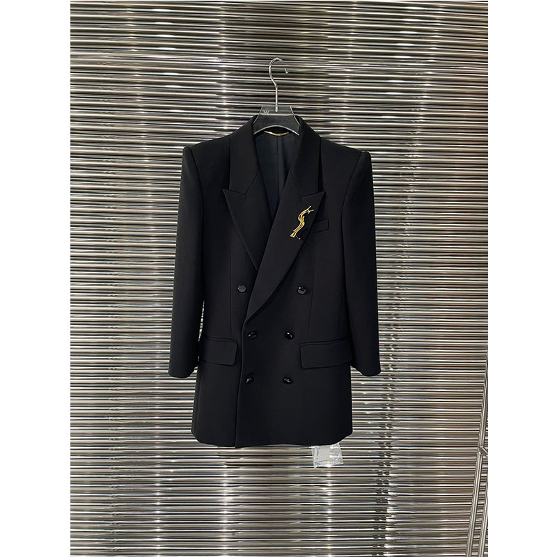 Runway Designer Women's Jackets with brooch Casual Letter black Jacket Ladies Outerwear 2022 New
Runway Designer Women's Jackets with brooch Casual Letter black Jacket Ladies Outerwear 2022 New
