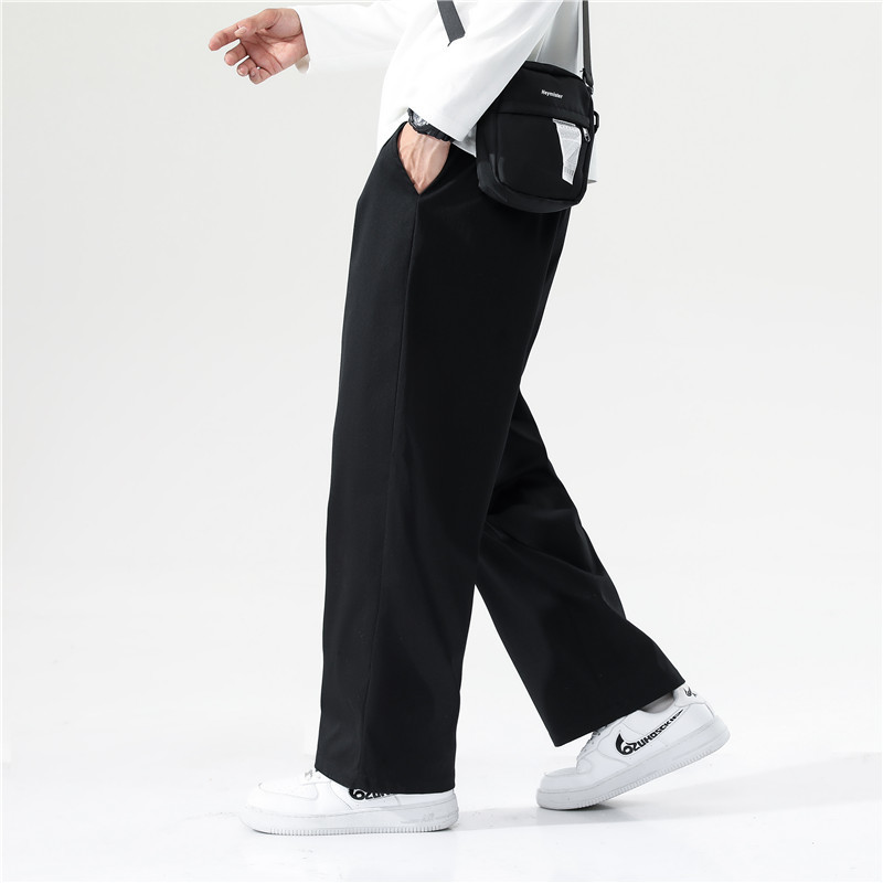 Men Casual Pants Loose Straight Wide Leg Pants Men Retro Streetwear Skateboard Neutral Trousers Fashion Solid Color Pants 220819