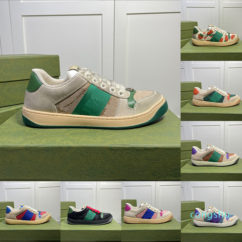 2022 Screener Sneaker Distressed Designer Shoes Fashion Vintage Style Like Dirty Sneakers Floral Striped Ivory Ebony Green Mens Womens Flatform Casual Trainers
2022 Screener Sneaker Distressed Designer Shoes Fashion Vintage Style Like Dirty Sneakers Floral Striped Ivory Ebony Green Mens Womens Flatform Casual Trainers