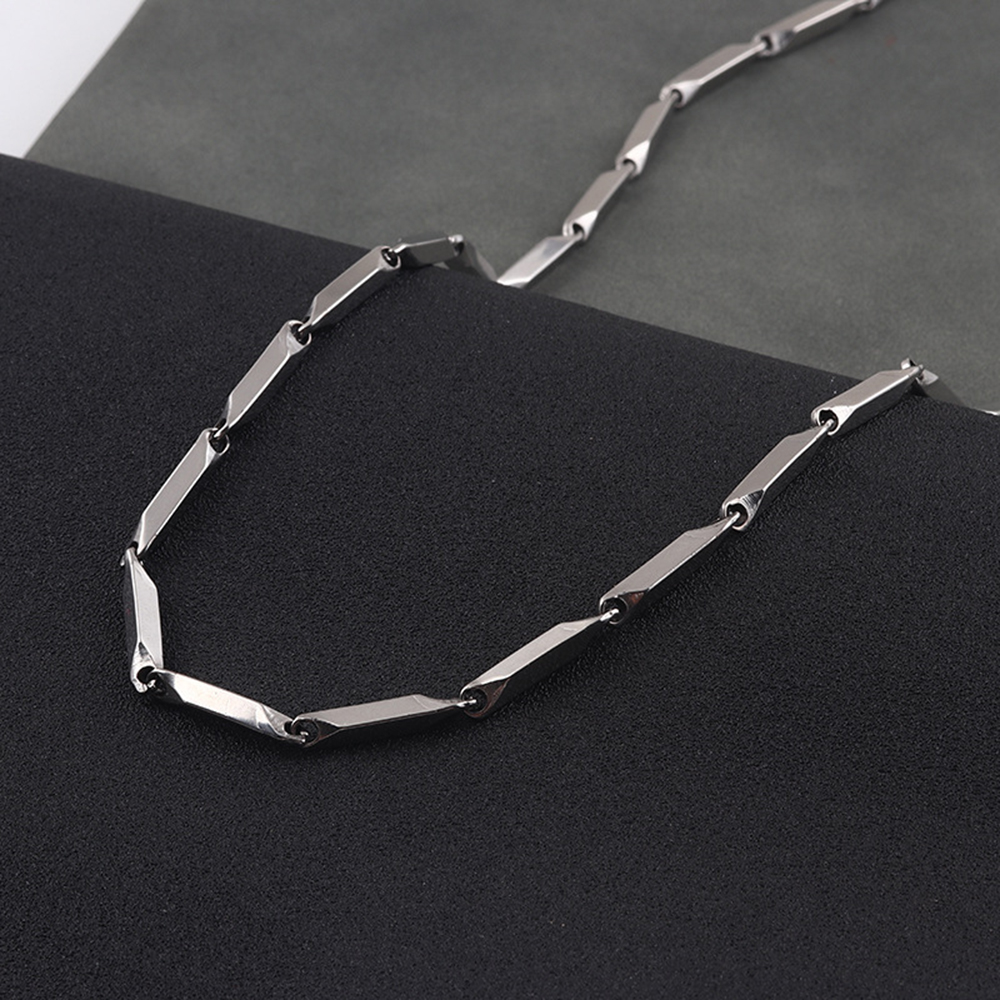 Solid Stainless Steel Silver Rice Shape Chains NecklaceJewelry for Men and Women Jewelry Accessories