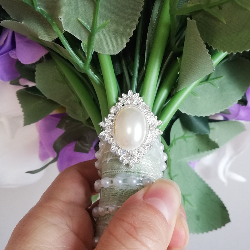 Violet Wedding Flowers Rose with White Calla Lilies Purple Waterfall Bridal Bouquet Mariage accessoirres