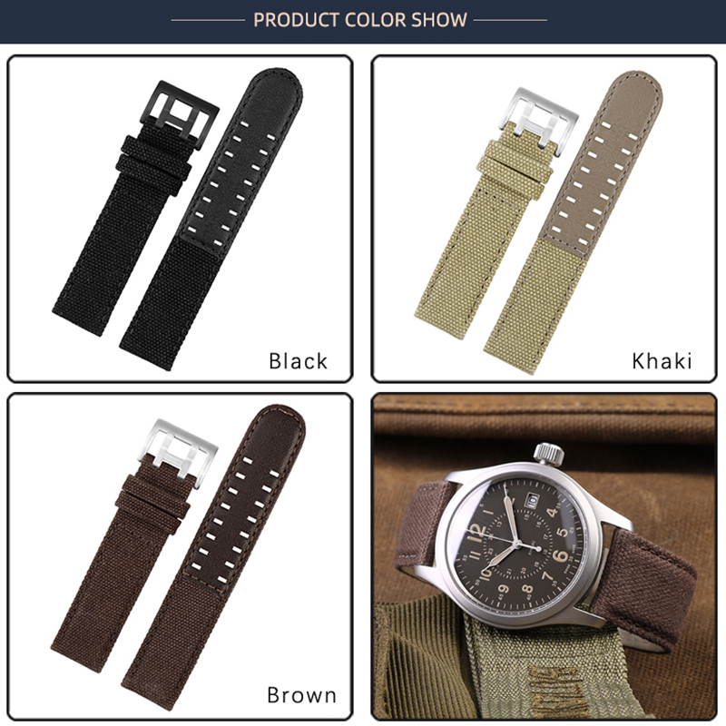 For Hamilton Khaki Field Watch h760250/h77616533/h70605963 H6893 Watch Strap Genuine Leather Nylon Men Watch Band 20mm 22mm 220819
