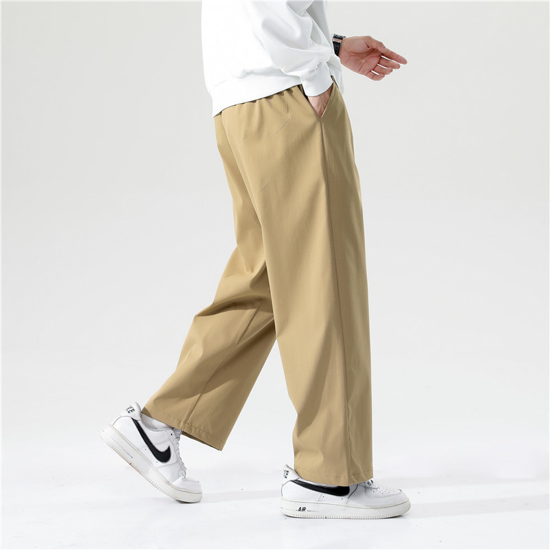 Men Casual Pants Loose Straight Wide Leg Pants Men Retro Streetwear Skateboard Neutral Trousers Fashion Solid Color Pants 220819