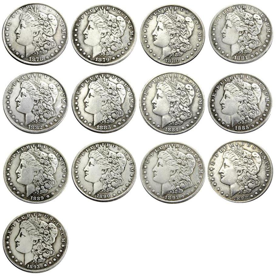 US 13pcs Morgan Dollars 1878-1893 CC Different Dates Mintmark craft Silver Plated Copy Coins metal dies manufacturing 2543
US 13pcs Morgan Dollars 1878-1893 CC Different Dates Mintmark craft Silver Plated Copy Coins metal dies manufacturing 2543