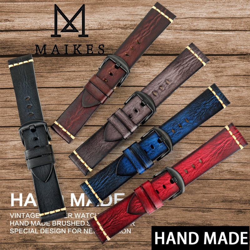 Handmade Leather Watch Bands 18mm 19mm 20mm 21mm 22mm 23mm 24mm Watchband For Panerai Mens Watch Strap Wristband 220819