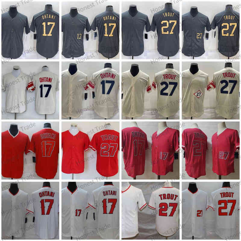 Los Angeles Shohei Ohtani Jersey Angels Mike Trout Mike Trout 27 Baseball Jeresy Anthony Rendon Shohei Ohtani Archie Bradley Jared Walsh Tyler Wade Andrew Velazqu