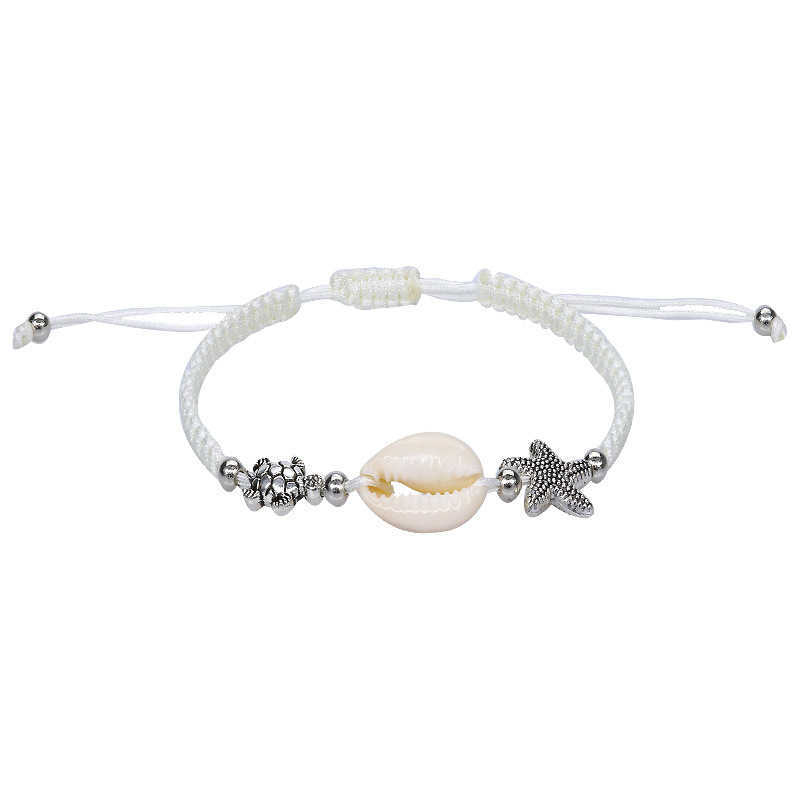 Popular Starfish Shell Bracelet Small Turtle Hand Woven Bracelet Beach Surfer Rope Paracord Bracelets