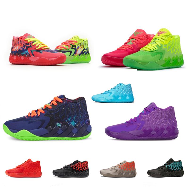Mens LaMelo Ball MB 01 basketball shoes Rick and Morty Red Green Galaxy Purple Blue Grey Black Queen Buzz City Melo sneakers tenni254w