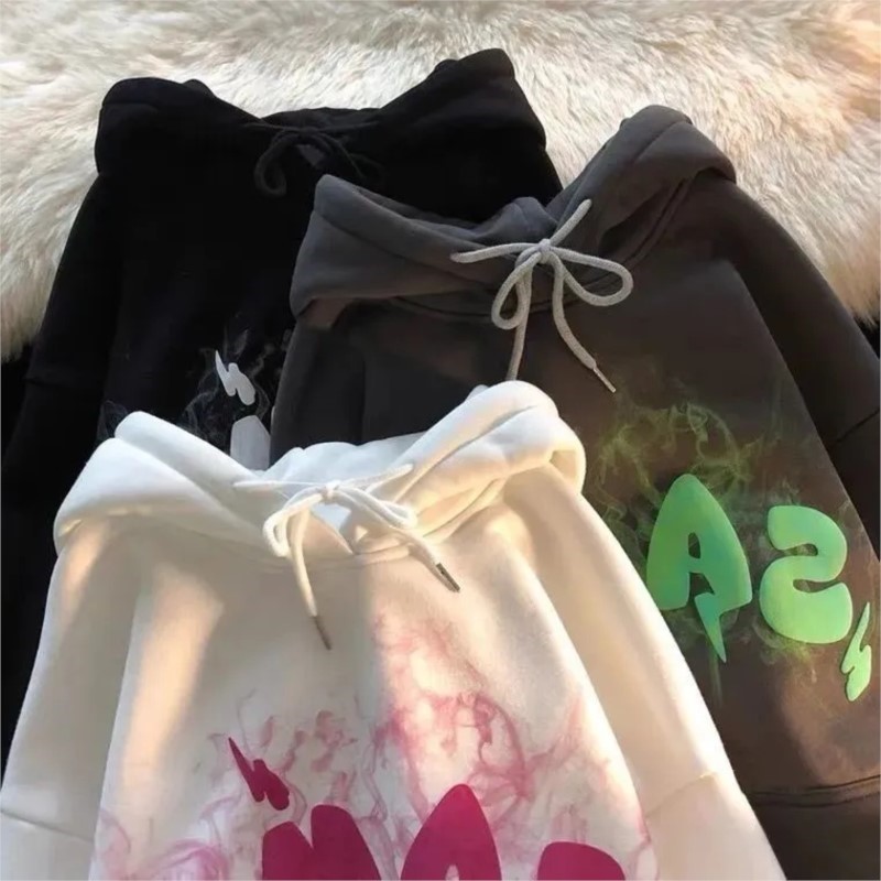 ZSKING Funny Kawaii Graffiti Monster Bubble Print Anime Hoodie Men's Korean Fashion Casual Streetwear Hip Hop Gothic Sweatshirt 220819