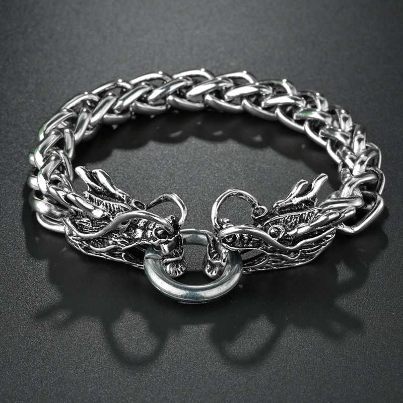 Link Chain Heavy Gothic PUNK Dragon Bracelet 22CM Vintage Silver Color Rock Metal Long Hand Bangle High Quality WholesaleLink
Link Chain Heavy Gothic PUNK Dragon Bracelet 22CM Vintage Silver Color Rock Metal Long Hand Bangle High Quality WholesaleLink