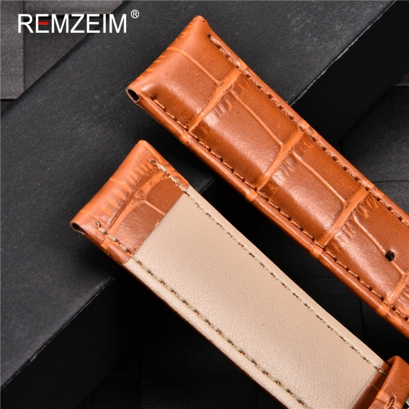 REMZEIM Watchband 16 17 18 19 20 21 22 23 24mm Calf Genuine Leather Strap Watch Band With Watchband Box Watch Accessories 220819