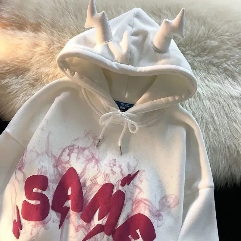 ZSKING Funny Kawaii Graffiti Monster Bubble Print Anime Hoodie Men's Korean Fashion Casual Streetwear Hip Hop Gothic Sweatshirt 220819