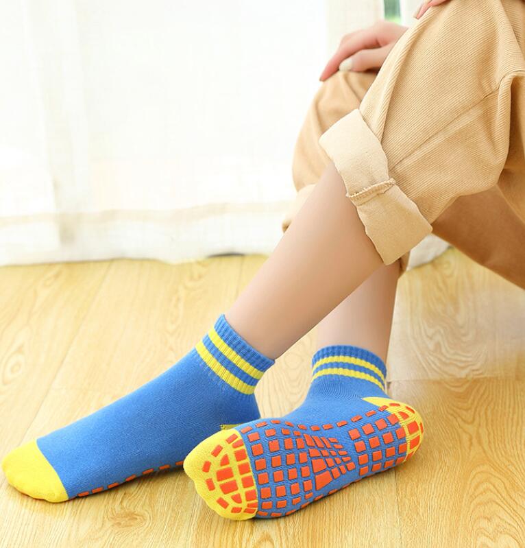 profesional Children Adults trampoline socks Gym Yoga Jumping Sports Grip Barre pilates sox Non Slip Kids jumping Socks