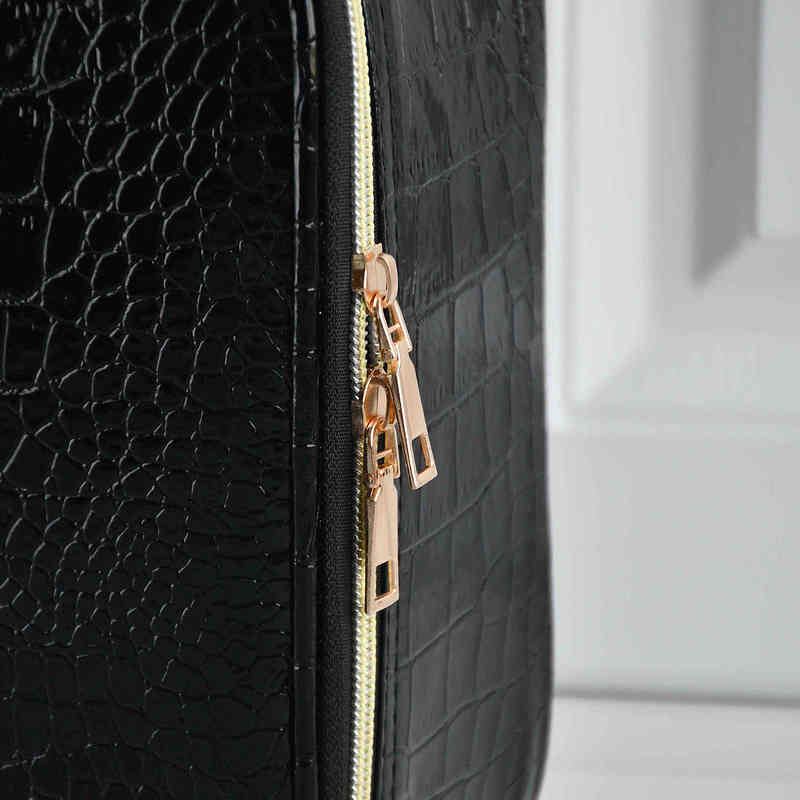 2021 New Crocodile Pattern Cosmetic Bag Partition Multi Functional Portable Travel Storage Makeup Case 220820