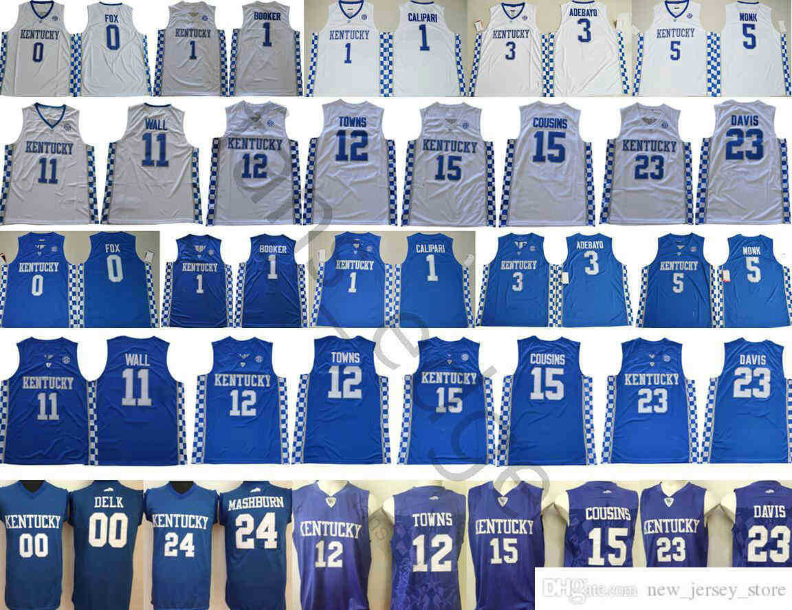 NCAA Kentucky Wildcats Delk 24 Mashburn 0 Fox 4 Rondo 1 Booker Calipari 11 Wall 12 Towns 15 Cousins 23 Davis College Man Basketball Jersey, Black
NCAA Kentucky Wildcats Delk 24 Mashburn 0 Fox 4 Rondo 1 Booker Calipari 11 Wall 12 Towns 15 Cousins 23 Davis College Man Basketball Jersey, Black