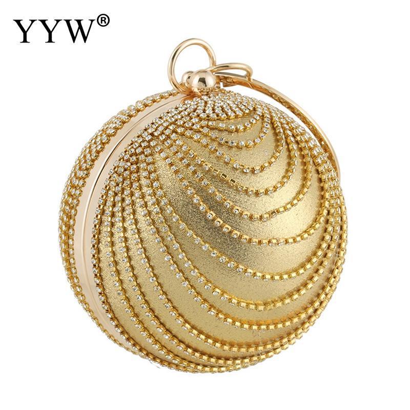 Circular Ring Evening Bags Metal GoldSliver Round Ball Handbags Elegant Luxury Clutch Purse Small Wedding Wallets 220819