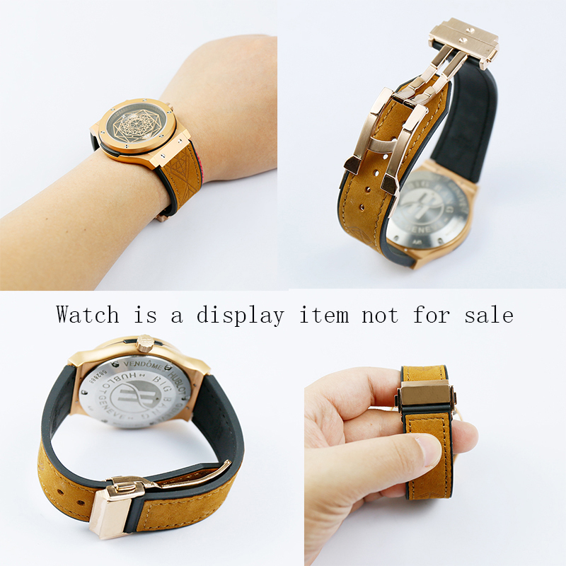 Watch accessories for Hublot 25 x 19mm matte leather silicone strap series 22mm folding buckle men and women sports rubber 220819