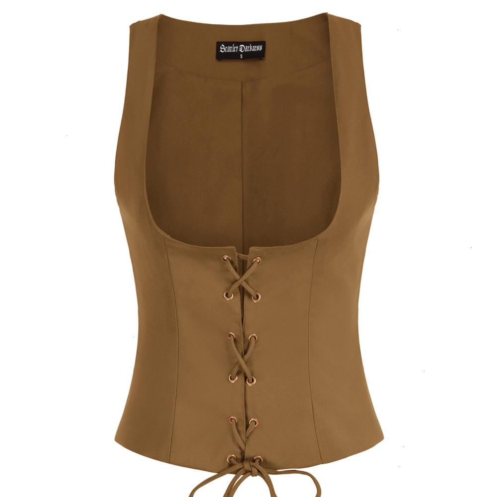 Sd Women Renaissance Lace Up Front Vest Sleeveless U-neck Coat Pirate Cosplay Costume Peasant Bodice A30, Brown
Sd Women Renaissance Lace Up Front Vest Sleeveless U-neck Coat Pirate Cosplay Costume Peasant Bodice A30, Brown
